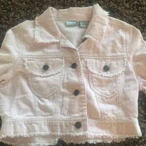 Light Pink Denim Crop Jacket